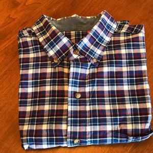 Izod size large heritage tartan plaid long sleeve dress button down shirt.